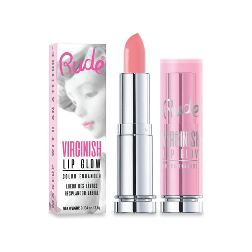 Rude Cosmetics Virginish Lip Glow Paper Display, 24pcs Wholesale Set Light Gray