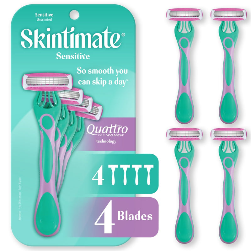 Skintimate Skintimate Schick Sensitive Skin Women's Disposable Razors - 4ct Razors & Razor Blades White Smoke