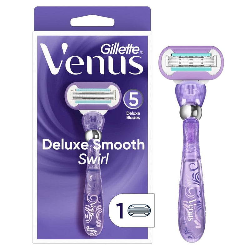 Venus Venus Gillette Deluxe Smooth Swirl Women's Razor Handle + 1 Blade Refill Razors & Razor Blades White Smoke