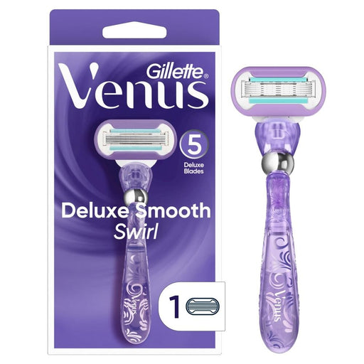 Venus Venus Gillette Deluxe Smooth Swirl Women's Razor Handle + 1 Blade Refill Razors & Razor Blades White Smoke