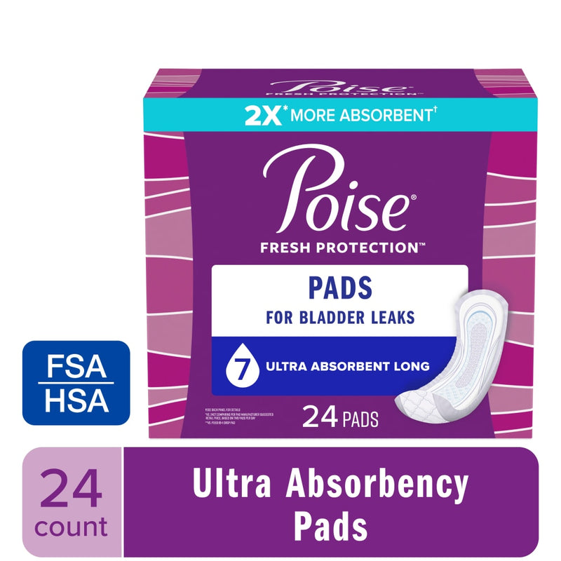 Poise Poise Long Incontinence & Postpartum Pads - 7 Drop Ultra Health & Beauty White Smoke