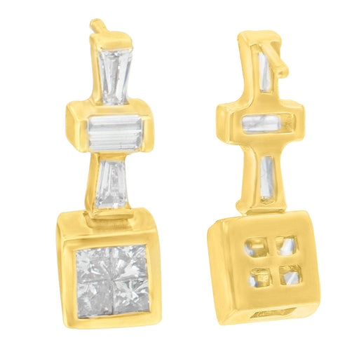 Bids.com 14K Yellow Gold 1 1/3 cttw Diamond Hoop Earrings (G-H, VS1-VS2) Earrings White Smoke Yellow.Gold / 1.33