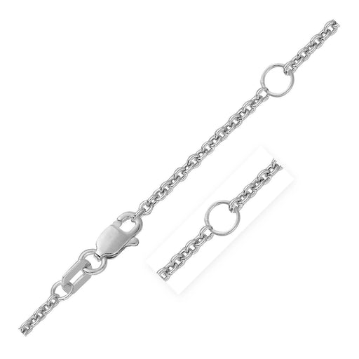 Bids.com Double Extendable Cable Chain in 14k White Gold (1.9mm) Necklaces White Smoke 18 / White Gold