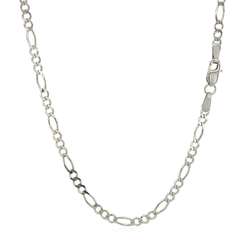 Bids.com 2.6mm 14k White Gold Solid Figaro Chain Necklaces White Smoke 16 / White Gold,18 / White Gold,20 / White Gold,24 / White Gold,One / White Gold