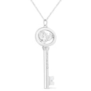 Bids.com .925 Sterling Silver Diamond Accent Virgo Zodiac Key 18" Pendant Necklace (K-L Color, I1-I2 Clarity) Necklaces White Smoke White.Sterling Silver / 18 / Virgo,White.Sterling Silver / 18 / Aquarius,White.Sterling Silver / 18 / Aries,White.Sterling Silver / 18 / Cancer,White.Sterling Silver / 18 / Capricorn,White.Sterling Silver / 18 / Gemini,White.Sterling Silver / 18 / Leo,Whi