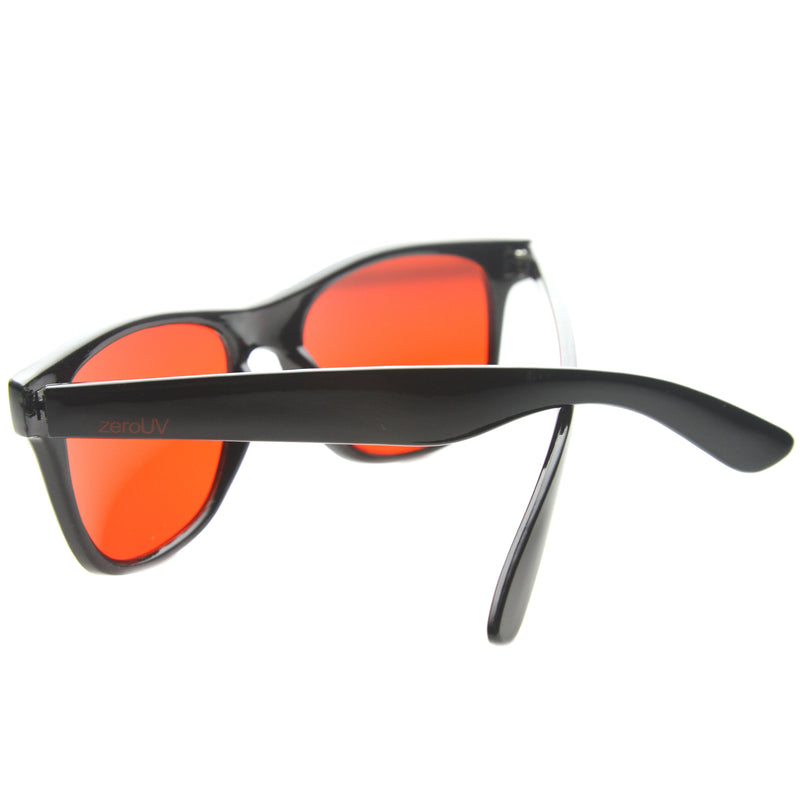 zeroUV Limited Edition Color Tinted Lens Horned Rim Sunglasses 8803 Sunglasses White Smoke Red,Blue,Pink,Yellow,Purple,Green