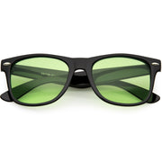 zeroUV Limited Edition Color Tinted Lens Horned Rim Sunglasses 8803 Sunglasses White Smoke Green