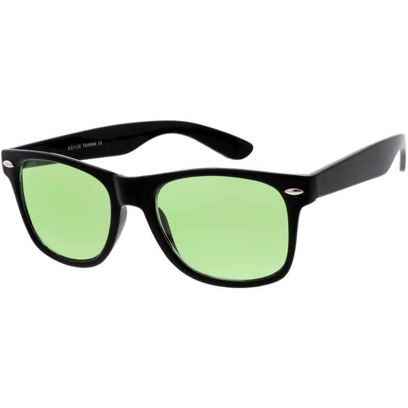 zeroUV Limited Edition Color Tinted Lens Horned Rim Sunglasses 8803 Sunglasses White Smoke Red,Blue,Pink,Yellow,Purple,Green