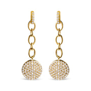 Bids.com 14K Yellow Gold 1.0 Cttw Diamond Chain Cluster Dangle Chain Earrings (I-J Color, I1-I2 Clarity) Earrings White Smoke Yellow.Gold / 1