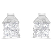 Bids.com 10K White Gold Diamond Stud Earrings (3/4 cttw, H-I Color, SI2-I1 Clarity) Earrings White Smoke White.Gold / 0.78