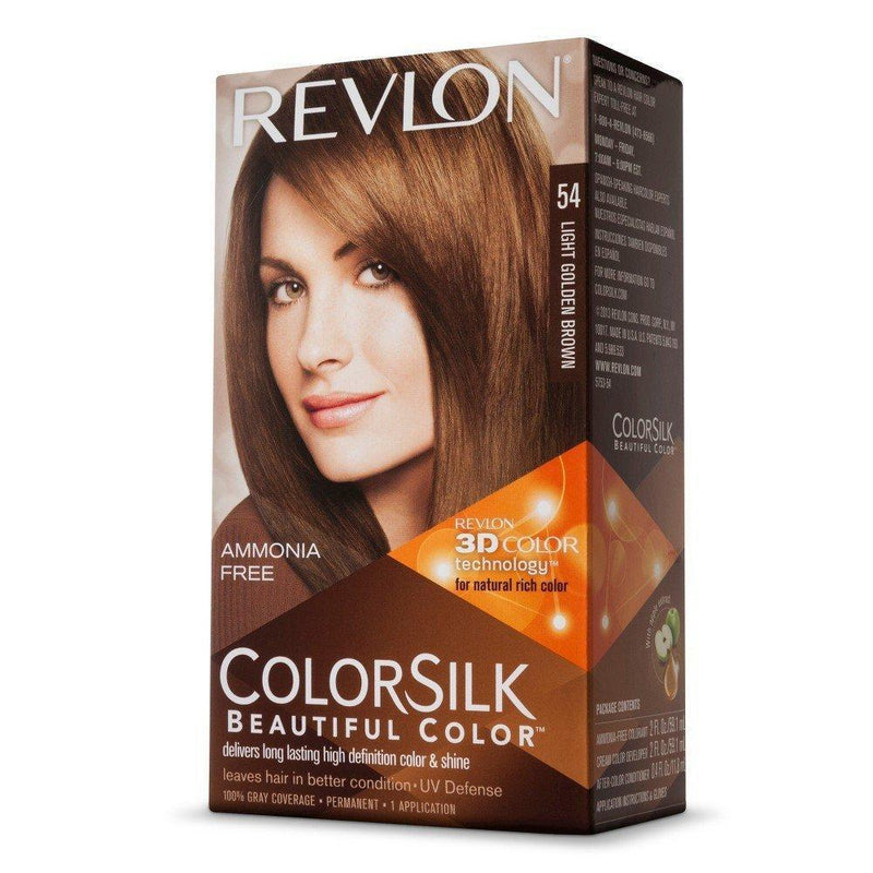 Revlon Revlon ColorSilk Beautiful Hair Color, 54 Light Golden Brown Hair Color White Smoke