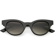 zeroUV Women's Retro Horned Rim Cat Eye Narrow Flat Lens Sunglasses C514 Sunglasses White Smoke Shiny Black Lavender