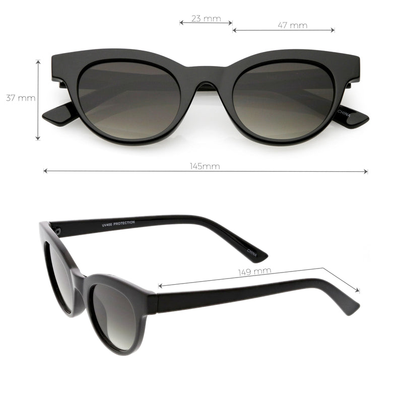 zeroUV Women's Retro Horned Rim Cat Eye Narrow Flat Lens Sunglasses C514 Sunglasses White Smoke Shiny Black Lavender,Matte Black Smoke,Shiny Red Smoke,Shiny White Smoke,Matte Smoke Smoke