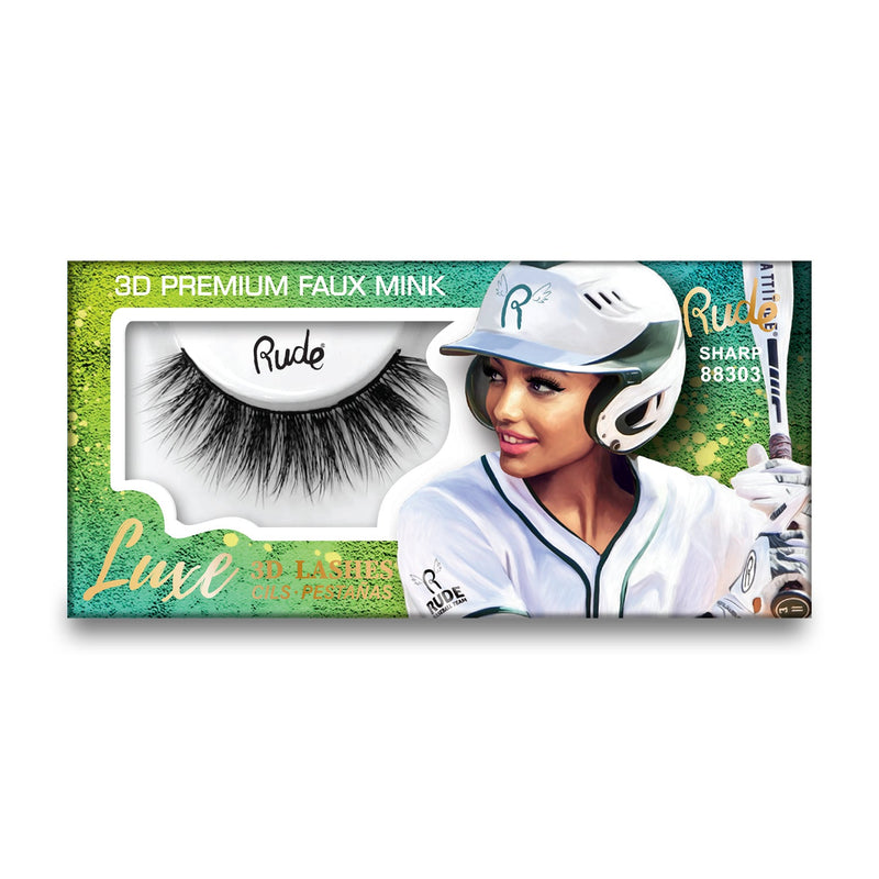 Rude Cosmetics Luxe 3D Lashes | Premium 3D Eyelashes False Lashes White Smoke Sharp