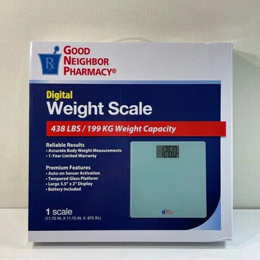 Good Neighbor Good Neighbor Pharmacy Digital Electronic Weight Scale 11.75" X 11.75" Vitamins & Supplements Dark Gray
