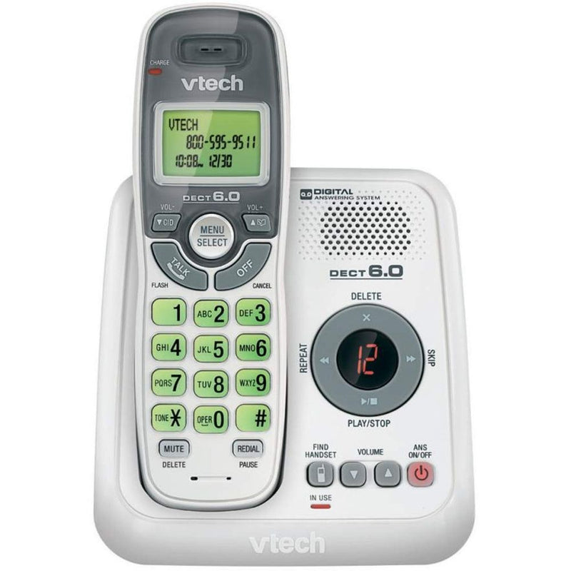 Vtech Vtech Cordless Phone With Answering System And Caller ID/Call Waiting Cordless Phones White Smoke