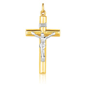 Bids.com 14k Two Tone Gold Cross Pendant Pendants White Smoke Two-Tone Gold