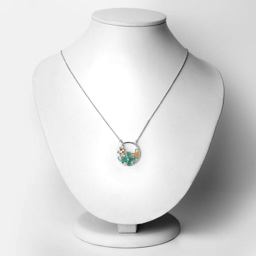 Bids.com 1.35 Carat Genuine Emerald and White Topaz .925 Sterling Silver Pendant Pendants White Smoke size 18.00