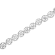 Bids.com 14K Rose Gold Over .925 Sterling Silver 1/4 Cttw Diamond 7" Open Circle Wheel Link Tennis Bracelet (I-J Color, I2-I3 Clarity) Bracelets White Smoke 7 / White.Sterling Silver,7 / Yellow.Sterling Silver,7 / Rose.Sterling Silver