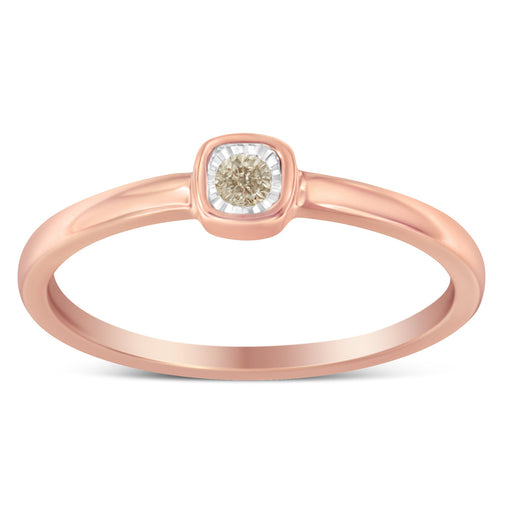 Bids.com 14K Rose Gold Plated .925 Sterling Silver 1/20 Carat Diamond Square Cushion-Shaped Miracle Set Petite Fashion Promise Ring (J-K Color, I1-I2 Clarity) - Size 6 Rings White Smoke 8 / Rose.Sterling Silver,7 / Rose.Sterling Silver,6 / Rose.Sterling Silver