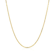 Bids.com 18k Yellow Gold Diamond Cut Cable Link Chain (1.10 mm) Necklaces White Smoke 16 / Yellow Gold,18 / Yellow Gold