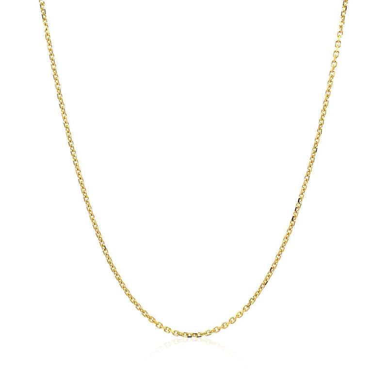 Bids.com 18k Yellow Gold Diamond Cut Cable Link Chain (1.10 mm) Necklaces White Smoke 16 / Yellow Gold,18 / Yellow Gold
