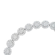 Bids.com 14K White Gold 3-3/4 Cttw Round-Brilliant Cut Diamond 7-1/4" Round Cluster Links Tennis Bracelet (I-J Color, SI2-I1 Clarity) Bracelets White Smoke White.Gold / 7.25