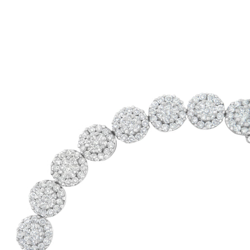Bids.com 14K White Gold 3-3/4 Cttw Round-Brilliant Cut Diamond 7-1/4" Round Cluster Links Tennis Bracelet (I-J Color, SI2-I1 Clarity) Bracelets White Smoke White.Gold / 7.25