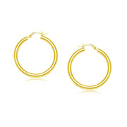 Bids.com 14k Yellow Gold Polished Hoop Earrings (25 mm) Earrings White Smoke Yellow Gold