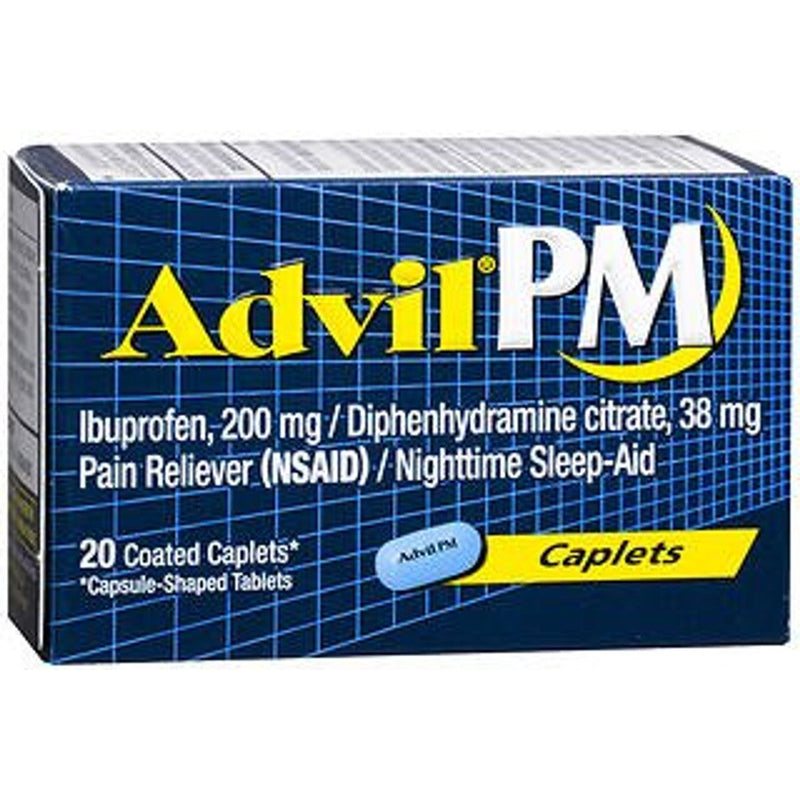 Advil Advil Pm Pain Reliever/Nighttime Sleep Aid, Coated Caplets Health & Beauty Midnight Blue