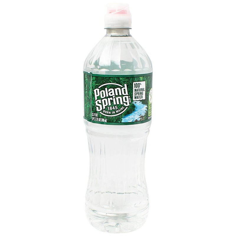Poland Spring Poland Spring 100% Natural Water, Plastic Sport Cap Bottle, 23.7 Fl Oz Water White Smoke