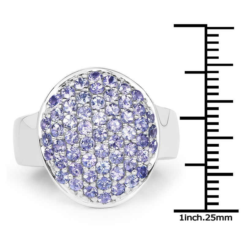 Bids.com 2.00 Carat Genuine Tanzanite .925 Sterling Silver Ring Rings White Smoke size 7.00,size 8.00,size 7.50,size 6.00