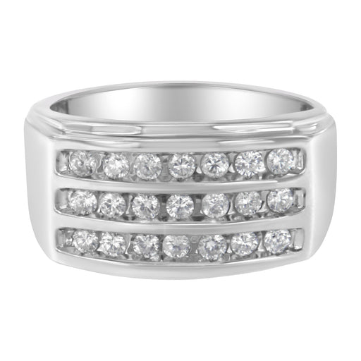 Bids.com 14K White Gold Men's Diamond Channel Set Band Ring (1 cttw, H-I Color, SI2-I1 Clarity) Rings Gray 13 / White.Gold,11 / White.Gold,10.5 / White.Gold,10.25 / White.Gold,10 / White.Gold,12 / White.Gold