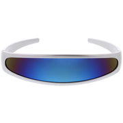 zeroUV Retro Futuristic 1980's Disco Wrap Around Space Sunglasses 8964 Sunglasses White Smoke Silver Ice