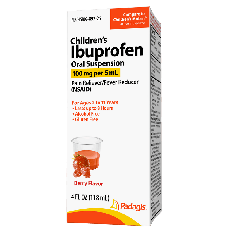 Padagis Padagis Children's Ibuprofen Oral Suspension, 100 mg/5 mL (50 x 5 mL Unit Doses) Medicine & Drugs White Smoke