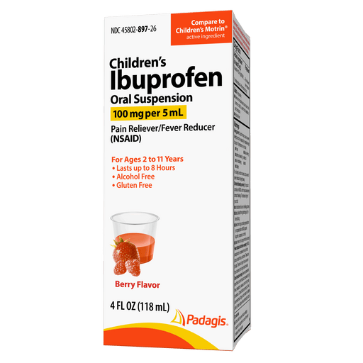 Padagis Padagis Children's Ibuprofen Oral Suspension, 100 mg/5 mL (50 x 5 mL Unit Doses) Medicine & Drugs White Smoke