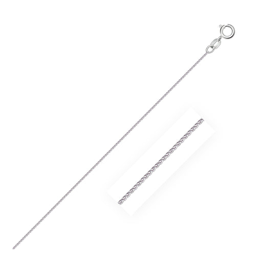 Bids.com 14k White Gold Diamond Cut Round Wheat Chain 0.6mm Necklaces White Smoke 16 / White Gold,18 / White Gold,20 / White Gold,One / White Gold