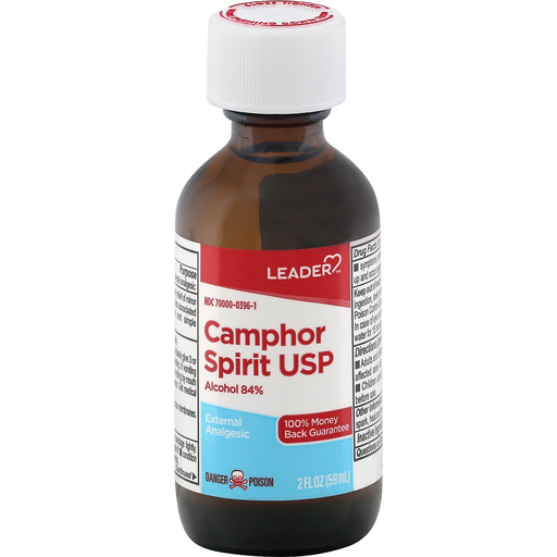 Leader Leader Camphor Spirit 10% External Analgesic Liquid – 2 oz Medicine & Drugs White Smoke