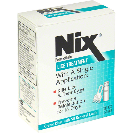 Nix Nix Creme Rinse Lice Treatment With Nit Removal Comb Personal Care White Smoke