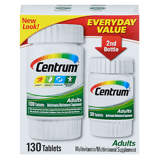 Centrum Centrum Adult Multivitamin And Multimineral Supplement Tablets Vitamins & Supplements Light Gray