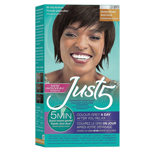 0 Just 5 Women's Minute Permanent Hair Color, Darkest Brown Hair Color Light Sea Green Default Title