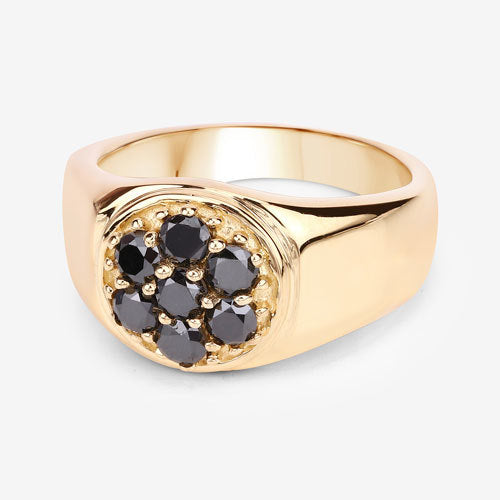 Bids.com 0.91 Carat Genuine Black Diamond .925 Sterling Silver Ring Rings Bisque size 6.00,size 7.00,size 8.00,size 9.00,size 5.00