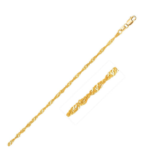 Bids.com 10k Yellow Gold Singapore Chain (1.80 mm) Necklaces White Smoke 16 / Yellow Gold,18 / Yellow Gold,20 / Yellow Gold