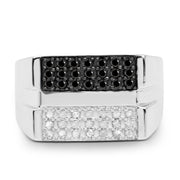 Bids.com 0.64 Carat Genuine Black Diamond and White Diamond .925 Sterling Silver Ring Rings Light Gray size 6.00,size 8.00,size 9.00,size 7.00