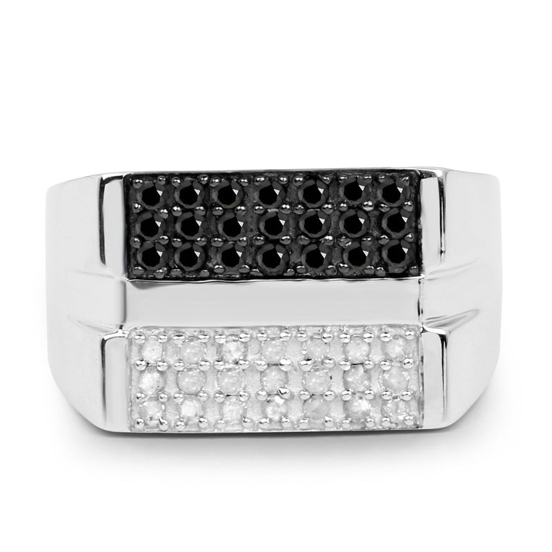 Bids.com 0.64 Carat Genuine Black Diamond and White Diamond .925 Sterling Silver Ring Rings Light Gray size 6.00,size 8.00,size 9.00,size 7.00