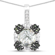 Bids.com 2.72 Carat Genuine Multi Stones .925 Sterling Silver Pendant Pendants White Smoke