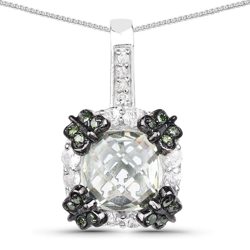 Bids.com 2.72 Carat Genuine Multi Stones .925 Sterling Silver Pendant Pendants White Smoke