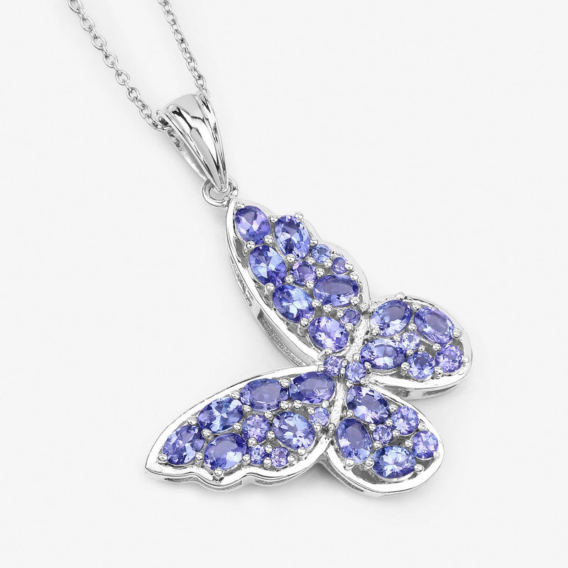 Bids.com 3.78 Carat Genuine Tanzanite .925 Sterling Silver Pendant Pendants White Smoke