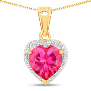 Bids.com 4.74 Carat Genuine Pink Topaz and White Topaz .925 Sterling Silver Pendant Pendants White Smoke size 18.00,size 20.00