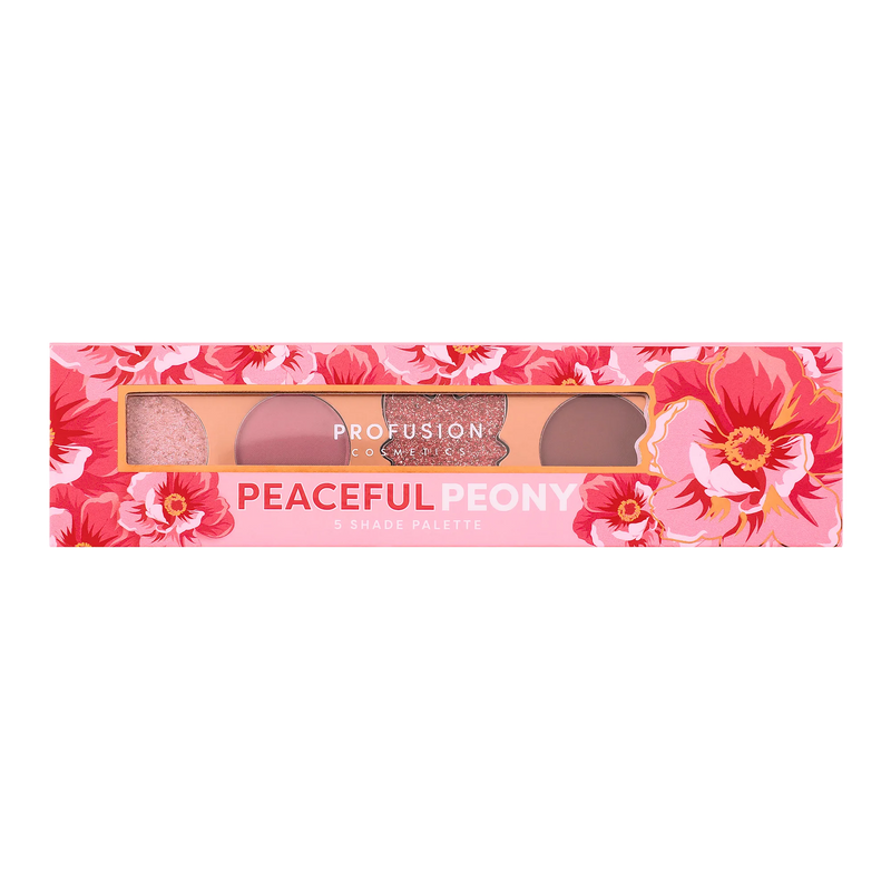 Profusion Cosmetics Blooming Hues 5 shade palette Eye Light Pink Romantic Rose,Honest Hibiscus,Delightful Dahlia,Terrific Tulip,Peaceful Peony,Pretty Poppy